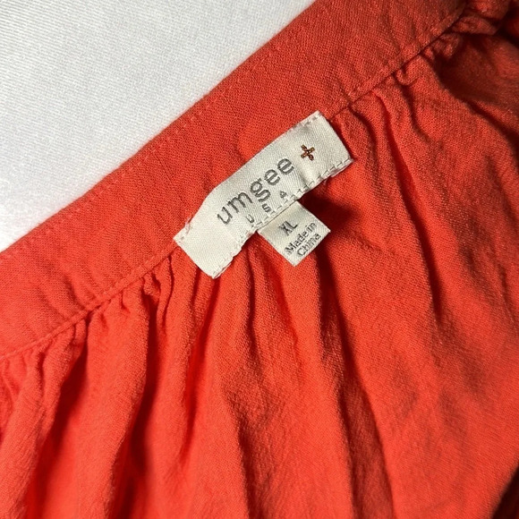 orange & cream Umgee square neck crochet trim tunic size xl - Picture 4 of 4